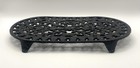 Black Oval Enameled Cast Iron Trivet