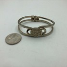 1960s Gs Bracelet Girl Scouts Silver Tone Metal Hinged Clamper Vintage Cool