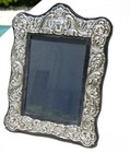 Antique   Vintage English Sterling Silver Photo Picture Frame Od  11  X 8 5 