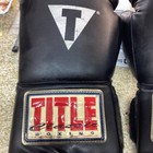Title Classic Boxing Gloves - Black Leather With Wrist Strap