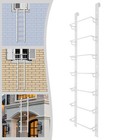 White Q23 Steel Heavy Duty Window Shaft Ladder 7 Steps 20  78 3 Inches New Us