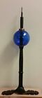 Lightning Rod Or Decorative Spire With 4 5   Blue Glass Ball adjustable Mount