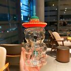 Starbucks New Cute Lami Bear Glass Milk Coffee Cup With Straws Christmas Gifts