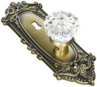 Warehouse Victorian Plate With Keyhole   Interior Crystal Door Knob