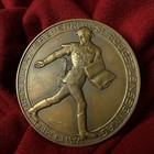 Male Nude Bronze Medal 1932 Signed Art Muscle Man Sailor Boat Ship Sea