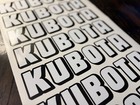 Kubota Vintage Tractor Logo Vinyl Decal Sticker -white W  Black  - 12  Set Of 2