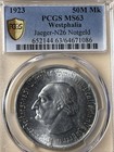 1923 Germany Westphalia 50 Million Marks High Grade Pcgs Ms63 Notgeld