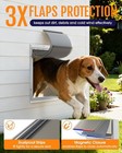 Pet Dog Door For Wall - Robust Steel Pet Door With Magnetic Triple Flaps  12 6 