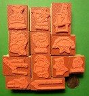 Teacher Spanish-only Rubber Stamp Assortment Of 12  Wood Mounted