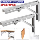 Folding Shelf Brackets Stainless Steel Fold Down Table Brackets 2-10pcs 8-20inch
