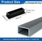 16 Pcs 3x1  Rectangle Tubing End Caps Plastic Hole Plugs Black