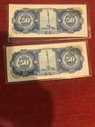 2 El Banco De Mexico 50 Pesos 29 dic 1972 Serie Bqx Consecutive 171 172  1r1