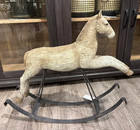 New Primitive Vintage Antique Style Rocking Horse Large Figurine Statue