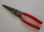 Snap On Tools 9  Long Nose Pliers 3 Slip Joint Talon Grip 57  More Power Red New