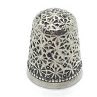 Victorian Sterling Thimble  Sz11 Simons Marked Antique Heavy Pattern All Over