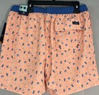 Men   s Rainforest Swim Trunks Coral Martini Beach Summer Drawstring Large Nwt