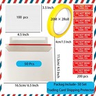 50set Trading Card Shipping Supplies Kit  100pcs 4 5 X 6 5 Inches  White