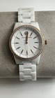 Michael Kors Analog Watch White Dial Rose Gold Case White Bracelet Box