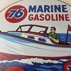 Vintage Union 76 Gasoline Sign - Porcelain Marine Gas Service Pump Sign