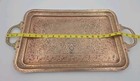Vintage 22  Brass   Copper Serving Tray     Large Hand-chased Indo-persian Enamel