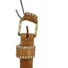 Vintage 80 s Womens Leather Belt S m Golden Camel Tan Contrast Western Stitching