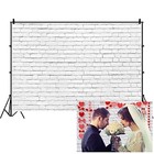 Vinyl Vintage White Brick Wall Photo Backdrop For Photography Newborn 10x10ft