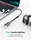 Ugreen Headphone Splitter 3 5mm Aux Splitter 2 Female To 1 Male Audio Y Stereo D