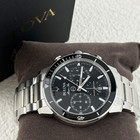 Bulova Marine Star 96b272 Black Dial Men s Quartz Watch Stainless Steel 45mm