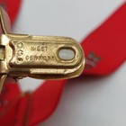 West Germany Santa Claus Elastic Red Suspenders Brass Christmas One Size Vtg