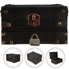  Vintage Jewelry Box Travel Treasure Chest Items With Heart Lock Trinket
