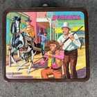 1965 Bonanza Lunch Box With Thermos Aladdin Broken Handle
