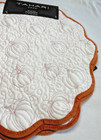 Tahari Home Placemats  4  Pumpkins Velvet White Rust 15 Inch 100  Polyester Nip