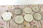 Set Of 6 Silver Plated Ornate Engraved Round Coasters Vintage Patina