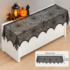 Halloween Mantle Scarf Fireplace Cover 18 X 96 Inch Black Lace Cobweb Fireplace