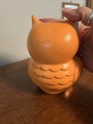 Vintage Mcm Ceramic Owl Lamp Eyes Light Up Plug In Nightlight 6 1 4  X 4 1 2   
