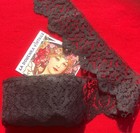 French 1800s Silk Ribbon Trim  Stunning Black Chantilly Lace  unused 13 12 Yards