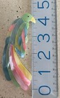 Vintage Lee Sands Pastel Mother Of Pearl Parrot Brooch Pierced Earrings Set