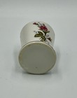 Vintage Porcelain Bud Vase With Floral Rose Design   Gold Trim 3 75 
