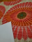 Awesome Rare Vintage Mid Century Retro 70s Wild Pink Red Drop Eyes Fabric  Look 