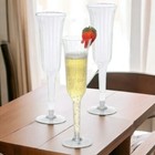 Plastic Disposable Champagne Flutes 6oz Clear Plastic Toasting Glasses