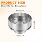 Pellet Stove Chimney Adapter 6  To 3  2 Pcs Durable Stove Pipe Adapter Silver