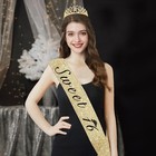 Sweet 16 Party Decorations For Girls Gold Tiara Sash Candle