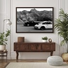 Vintage Racing Porsche 911 Black White Photography Poster Wall Art Print