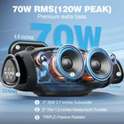 W-king Portable Loud Bluetooth Speaker Wireless 120w Peak 70w Waterproof