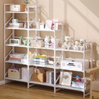 Jsb Jsb-001 4 Tier Industrial Metal Vintage Wood Foldable Bookshelf