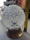 Vintage Hobnail Glass Globe Ceiling Light Flush Mount Antique Brass Fixture
