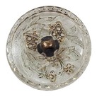 Antique Glass Bee Insect Button Clear W  Gold Trim 15 16    Metal Shank