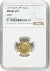 Gold King George Iii 1797 Ad  Great Britain 1 3 Guinea 1 3g England Coin  Ngc Au