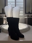 Style co  Women s Black Faux Suede Stretch Knee High Boots Round Toe Us 7