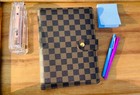      Luxury Checkered A5 Agenda Binder Planner Journal Notepad Gift Brown